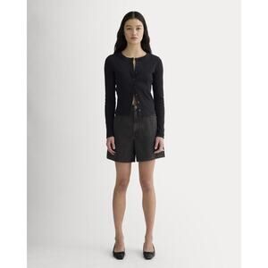 Everlane Women's A-Line Denim Short in Washed Black, Size 32, Cotton/Denim